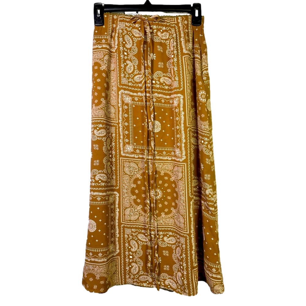Very J NWT Brown and White Paisley Bandana Print Bohemian Skirt 🪶 Small